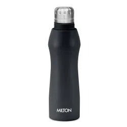 MILTON Elate 1000 Stainless Steel Water Bottle 840 ml, Single Walled, ISI Certified I Leak Proof Lid, Rust Proof I For S