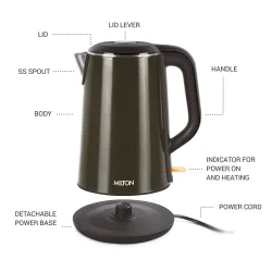 Milton Euroline Hagen Electric Kettle,1.8 Litre, Stainless Steel.