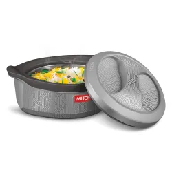 MILTON Evoke 1000 PU Insulated Inner Stainless Steel Casserole, 850 ml, Grey, BPA Free, Food Grade, Hot and Cold, Easy t