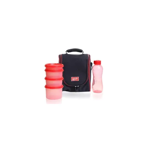 Image of MILTON Full Meal 4 Combo Lunch Box (4 Containers and 1 Bottle), Black