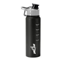 MILTON Gripper 750 Stainless Steel Water Bottle 750 ml, Single Walled, ISI Certified I Leak Proof Lid, Rust Proof I For 