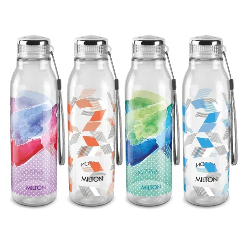 Image of MILTON Helix 1000 Pet Water Bottle 1 Litre Each BPA Free, Leak Proof, Office Bottle Home Kitchen Travel Bottle, Set of 4