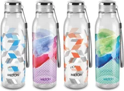 MILTON HELIX 1000 ml Plastic Bottle (Pack of 4, Multicolor)