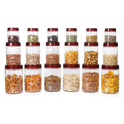 Image of Milton Hexa Airtight Containers for Kitchen Storage Set Of 18 (6 x 270ml, 6 x 665ml, 6 x 1.24L)