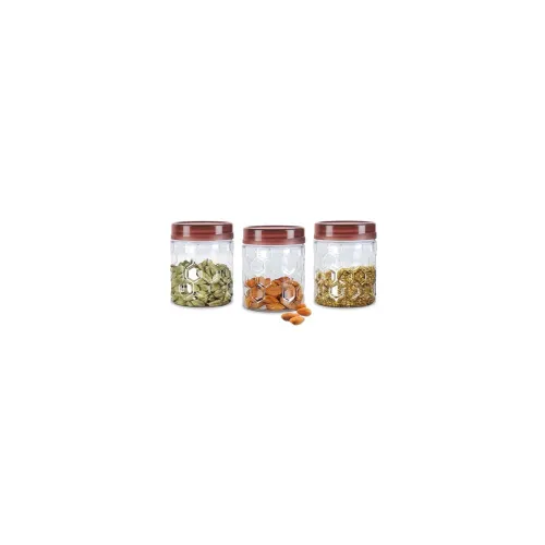 Image of MILTON Hexa Plastic Pet Storage Jar, Set of 3