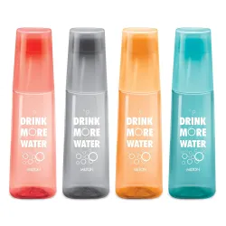 MILTON KIP SIP, Pack of 4 Water Bottles with Drinking Glass Lid, 1 Litre each, Reusable Plastic Fridge Bottle Set, BPA F