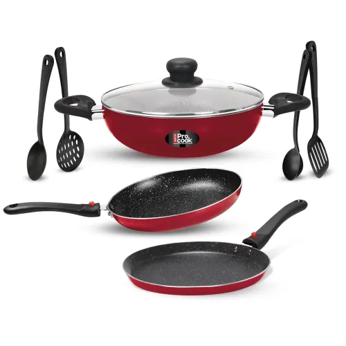 Image of Milton Kitchen Pride Plus 7-Pc Non-Stick Cookware – Maroon