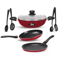 Milton Kitchen Pride Plus 7-Pc Non-Stick Cookware – Maroon