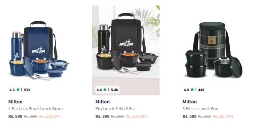 Image of Milton Lunch Boxes at minimum 50% Discount