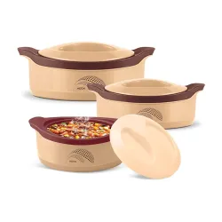 MILTON New Marvel Jr Inner Steel Casserole Gift Set Of 3, Brown Bpa Free Food Grade Easy To Carry Easy To Store Ideal Fo