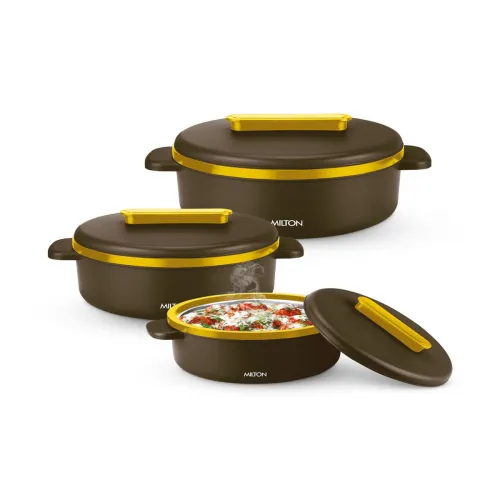 Image of Milton Micronova Jr 2500 ml Inner Steel Casserole (Pack of 3)