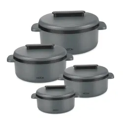 Milton Micronova Jr. Gift Set Inner Stainless Steel Casserole, Set of 3 (380 ml, 775 ml, 1345 ml)