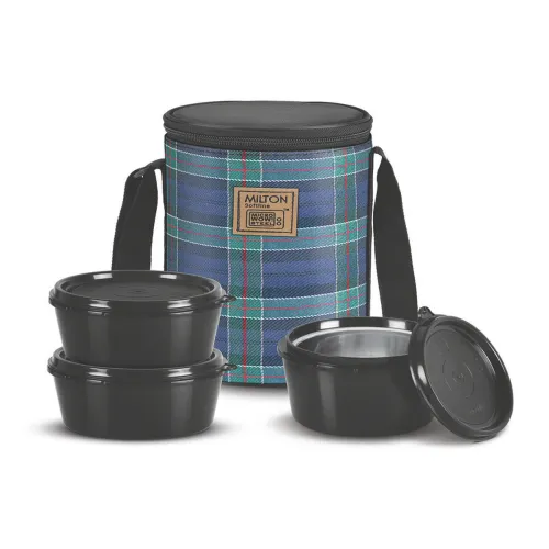 Image of Milton Navy Blue Lofty Tiffin 3-Container Set