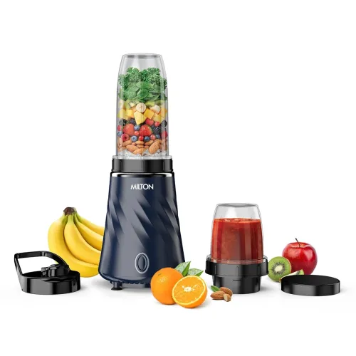 Image of Milton Appliances Nutripure 350W Juicer Mixer Grinder | Mini Mixer Grinder with 2 Unbreakable Jars (600 ml On-the-Go & 3
