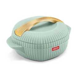MILTON plastic Oyster 1500 PU Insulated Casserole, 1275 ml, Light Green, BPA Free, Food Grade, Hot and Cold, Easy to Car