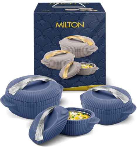 Image of MILTON Oyster Jr. Set of 3 PU Insulated Inner Steel Casseroles 455ml