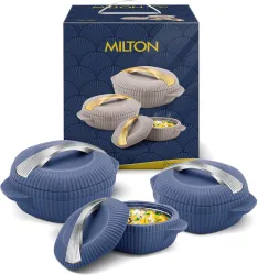 MILTON Oyster Jr. Set of 3 PU Insulated Inner Steel Casseroles 455ml