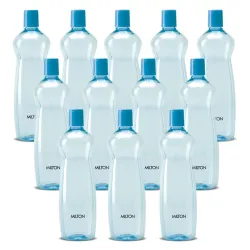 MILTON Pacific 1000 Pet Water Bottles, 1 Litre Each, Set of 12, Sky Blue | BPA Free | Leak Proof | Office Bottle | Gym Bottle | Home | Kitchen | Travel Bottle | Hiking | Treking Bottle | Reu...