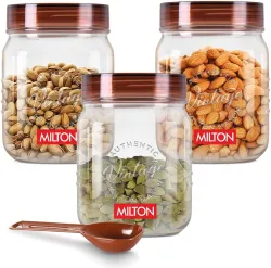 MILTON Plastic Utility Container - 500 ml (Pack of 3, Clear)