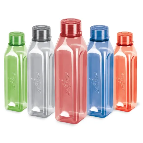 Image of MILTON Prime Pack of 5 Water Bottles, 1 Litre Each I BPA Free I Food Grade Fridge Bottle Set I Leak Proof Bottles for Tr