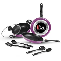 Milton Pro Cook Induction Cookware & Gas Stove Friendly Kitchen Jewel 7 Pc Non Stick Cookware Set | Fry Pan | 