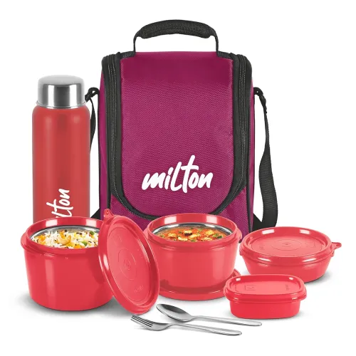 Image of MILTON Pro Lunch Box with Steel Cutlery With Insulated Bag & Bottle