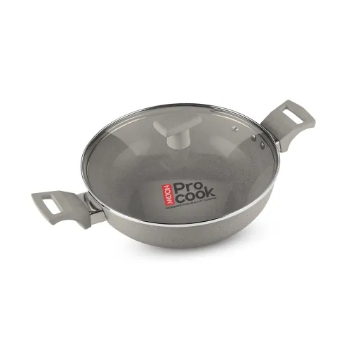 Image of MILTON Pro cook Non-Stick Ceramic Kadhai with Lid 24 cm