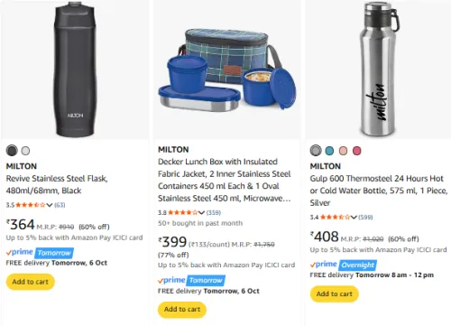 Image of Milton Products Upto 77% Discount