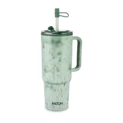 MILTON Puris 1200 Plastic Water Tumbler | 2-in1 Lid Sip or Gulp | Crystal Clear BPA Free-Food Grade | Sturdy Handle | La