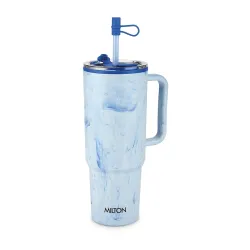 MILTON Puris 1200 Plastic Water Tumbler | 2-in1 Lid Sip or Gulp | Crystal Clear BPA Free-Food Grade | Sturdy Handle | La