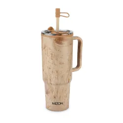 MILTON Puris 1200 Plastic Water Tumbler | 2-in1 Lid Sip or Gulp | Crystal Clear BPA Free-Food Grade | Sturdy Handle | La
