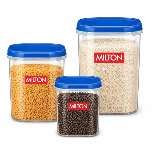 Image of MILTON Quadra Modular Multi-Purpose Plastic Containers with Lid, Set of 3