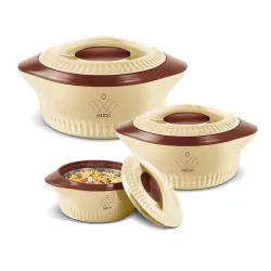 Milton Royal Jr. Insulated Casserole Set of 3 | Stainless Steel | Brown