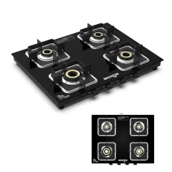 Milton Slimline 4 Burners Gas Stove 8mm Toughened Glass Top