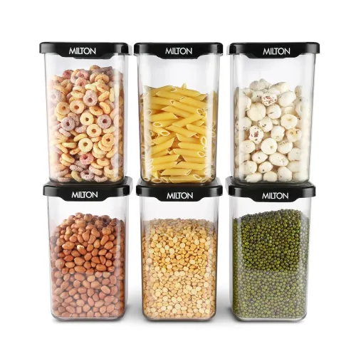 Image of MILTON Square Premium Containers for Kitchen Storage Set of 6 
