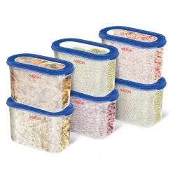 MILTON Stacko 360 Airtight Plastic Storage Containers Set of 6, 1200ml Each