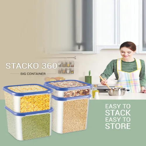 Image of Milton Stacko 360 Storage 8 Blue 4 Pcs