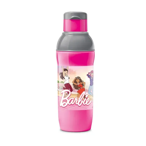 Image of Milton Steel Barbie 600 Insulated Inner Stainless Steel Kids Water Bottle, 520 ml, Cherry Pink & Grey | PU Insulated | H