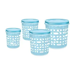 MILTON Storex Plastic Storage Jars & Containers Set of 4 (1.13L, 2L, 3.38L & 4.86L) 