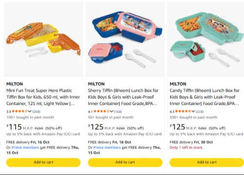 Image of Milton tiffin box upto 50% Discount