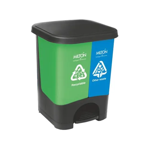 Image of Milton Twin Bin Dry and Wet Plastic Waste Dustbin, 35 litres