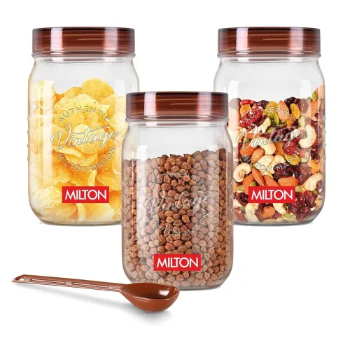 Image of MILTON Vintage Airtight Containers with Spoons for Kitchen Storage