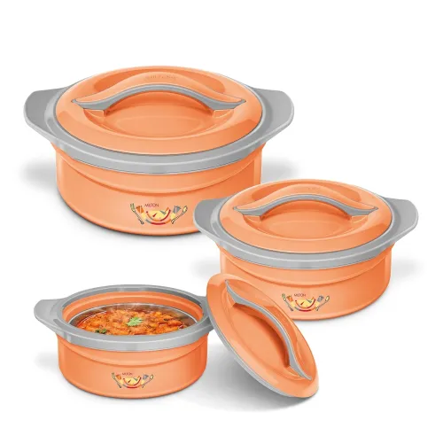 Image of MILTON Zenith Jr Casserole Set of 3, Peach
