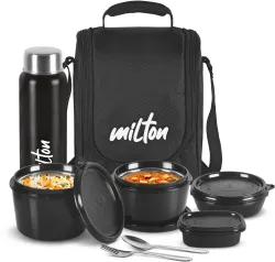 MILTON Pro 4 Containers Lunch Box With Insulated Fabric Jacket (1800 ml, Thermoware)