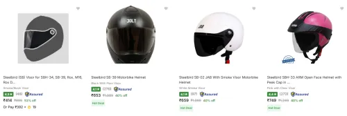 Image of Min. 40% off on Steelbird Biker Helmets