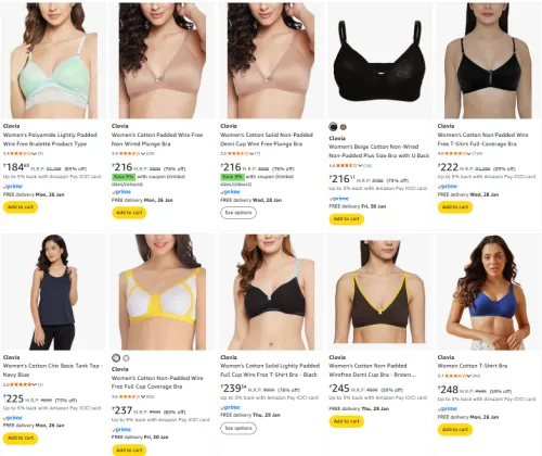 Image of Min. 75% off on clovia women's bra & Accessories 