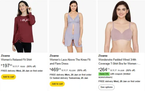Image of Min. 80% Off on Zivame women's bra & accessories 