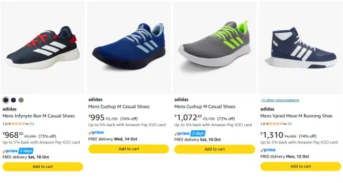 Image of Min.70% off on Adidas Men's Shoes Starts @ ₹968