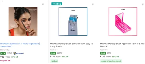 Image of Minara Makeup And Accessories @ Upto 88% Discount 