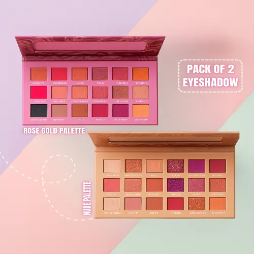 Image of MINARA Long Lasting Eyeshadow Palette - 36 g - Nude- Rose Gold pack of 2